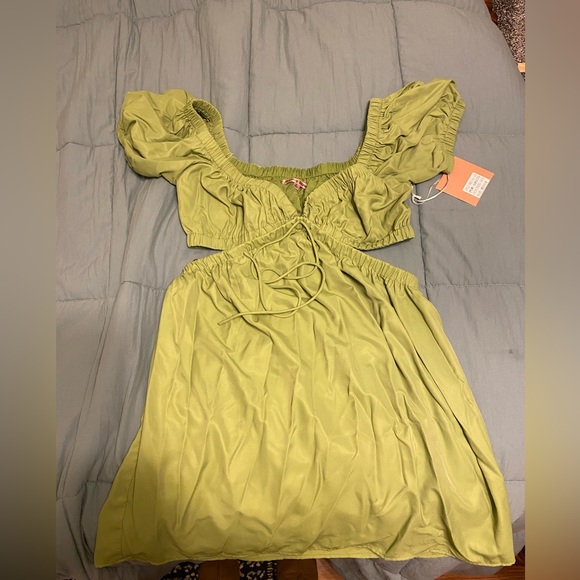 Bailey Rose Green Cutout Dress - Picture 1 of 4